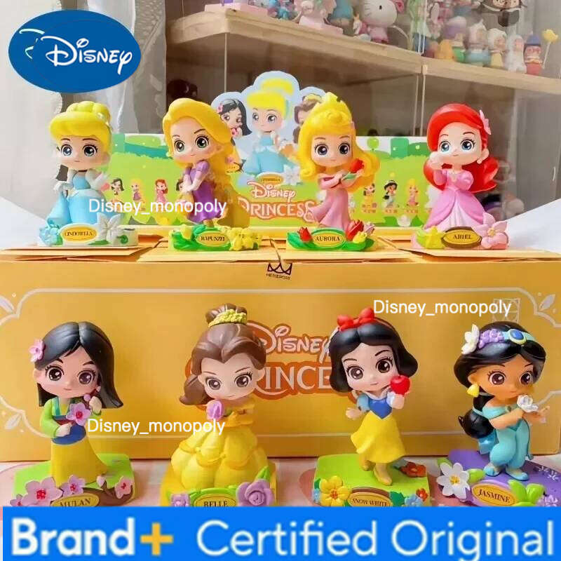 Disney Princess Garden Dream Series Blind Box Rapunzel Cinderella Belle Action Figure Desktop Ornament Toy Ariel Model Doll Toys H260105