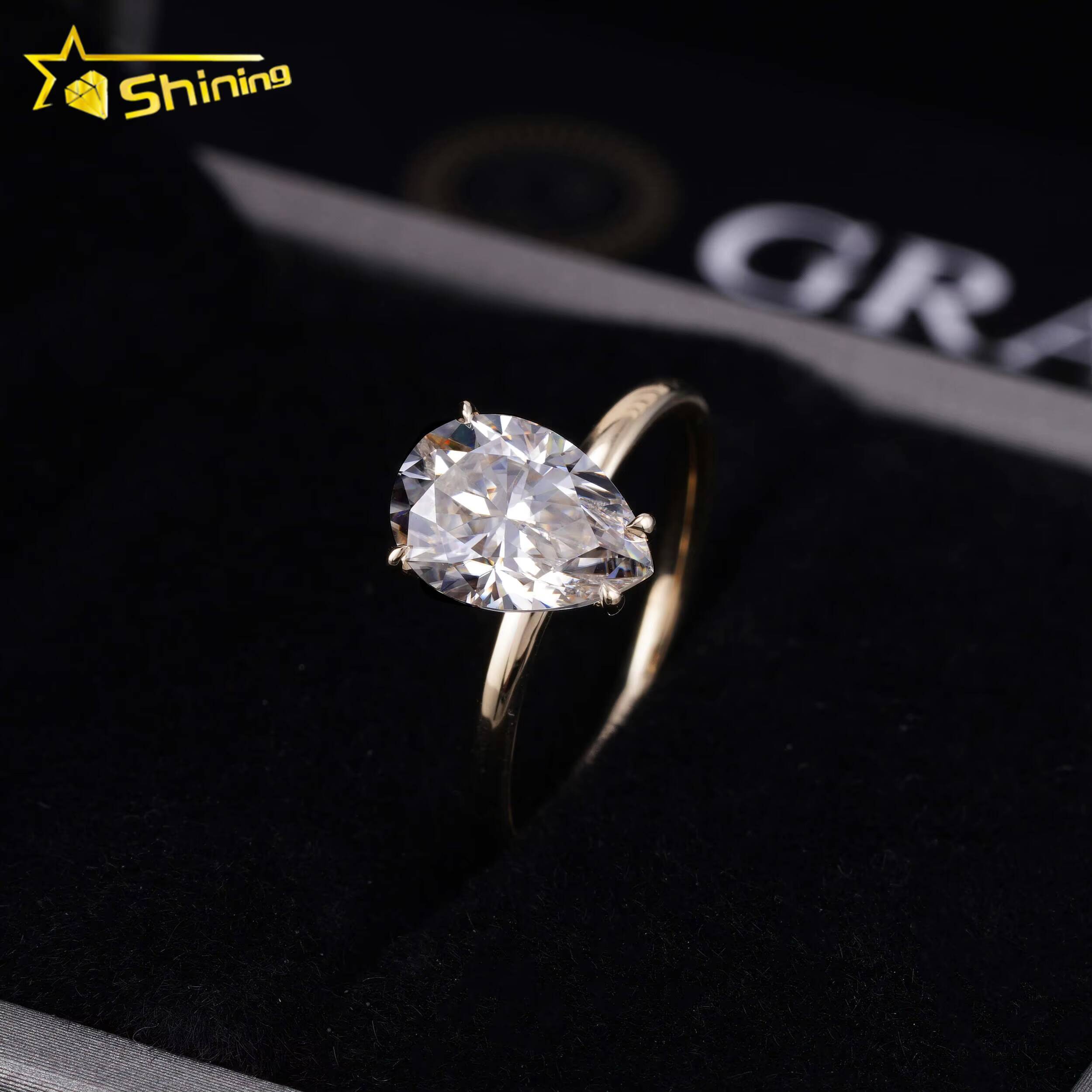 Pass Diamond Tester 14K Solid Gold Moissanite Engagment Ring Custom Women Diamond Wedding Rings