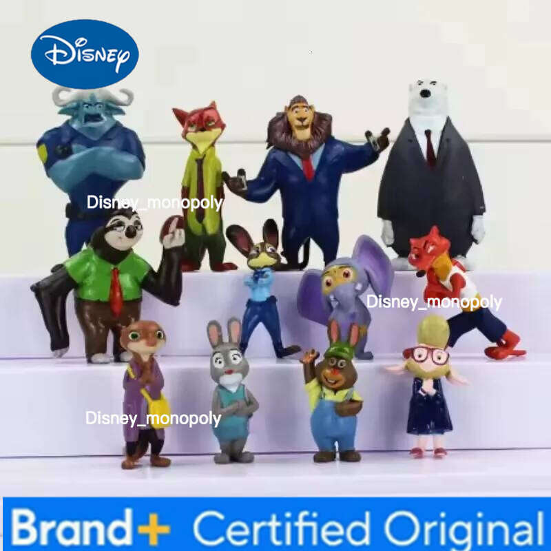 Disney New 12pcs/set Zootopia Animals Action Figure Toys Rabbit Judy Hopps Fox Nick Wilde Movie Kids Gift Collection Figures H260105