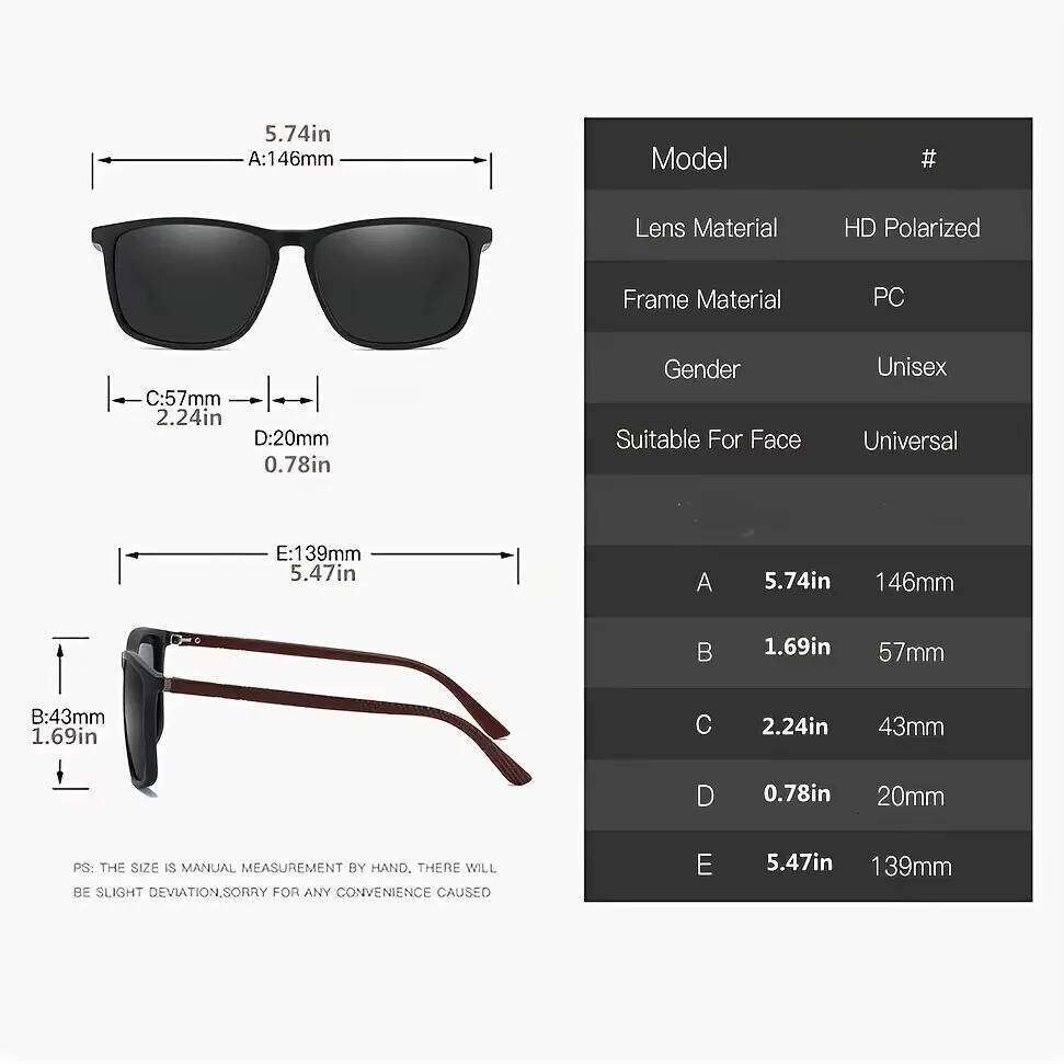 2025 New Men's Business Polarized Square Frame Fashion Sunglasses Outdoor Fishing Driving XJ260105