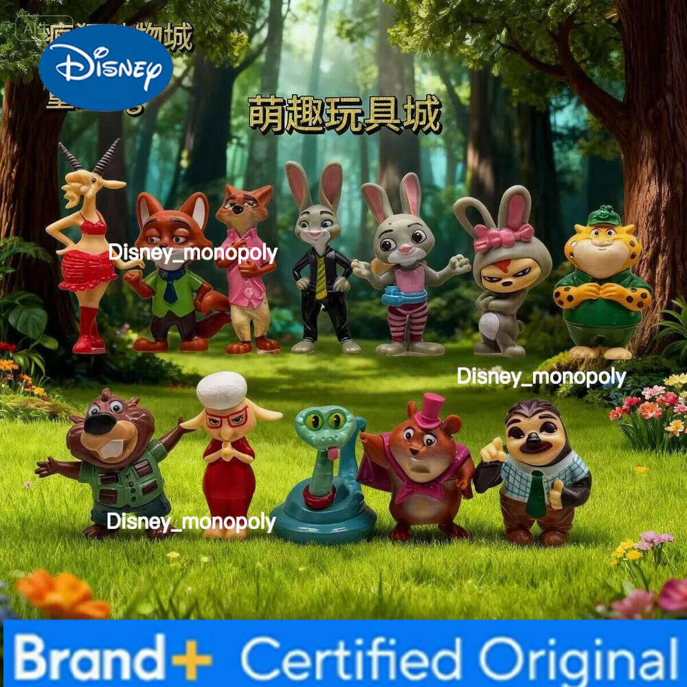 Disney 12Pcs Zootopia 2 Cartoon Anime Nick Fox Judy Zootropolis Utopia Action Figure Toys kids Room Ornaments Cake Topper H260105 H260105