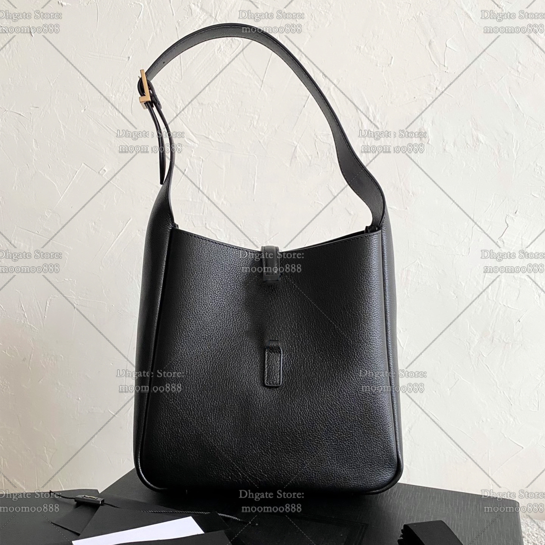 12A All-New Mirror Quality Designer Le5a7 Hobo Bags for Women Supple Small Bag Grained Leather Black Purse Luxury Handbags Shoulder Bag with Box 713938