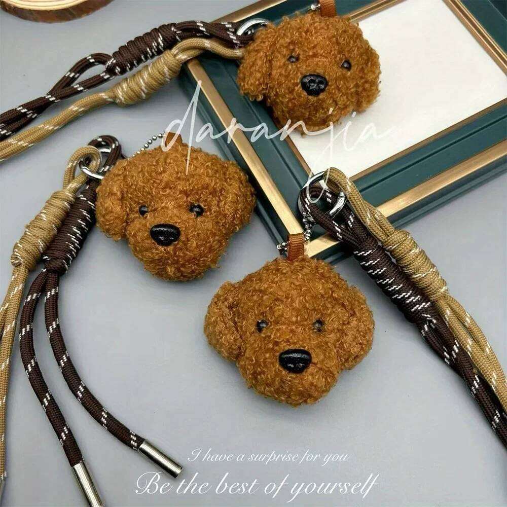 1/2pcs New Teddy Dog DIY Decorative Bag Charm Valentine's Day Gifts 2025 Plush Keychain for School Girls Teen