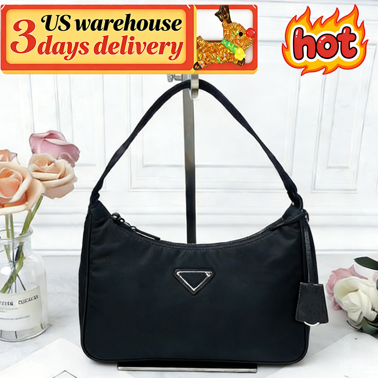 Designer Bag Luxury Bag Shoulder Bag Handbags Purse Moon Bag Re edition Nylon Bag Underarm Bag Black Crossbody Bag Women's hand-held Bag High Quality Women Hobo Bag