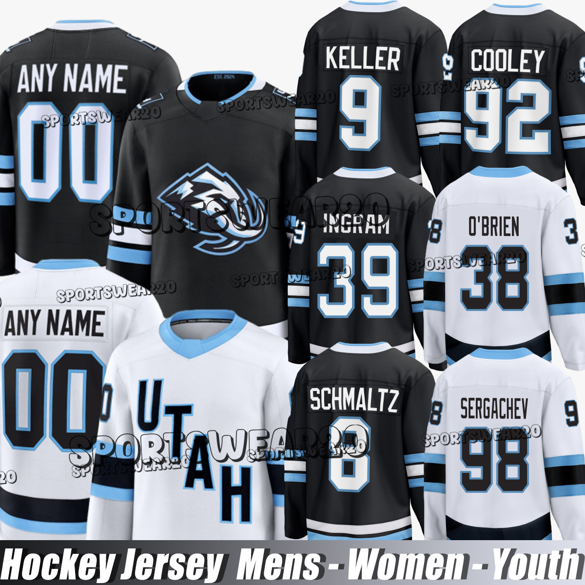 Utah Mammoth Jerseys Utah Hockey Club Jerseys 9 Clayton Keller 92 Logan Cooley 8 Nick Schmaltz Dylan Guenther Barrett Hayton Jarome Iginla Hockey Jerseys