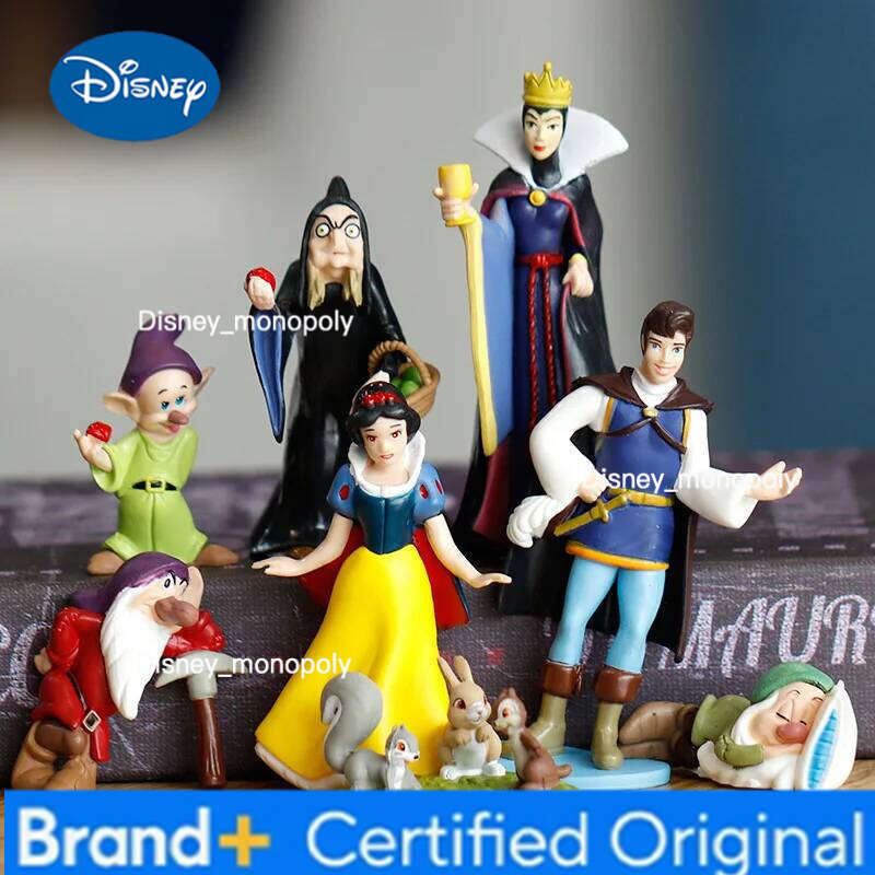 Disney 8Pcs/Set Cartoon Cute Seven Dwarfs And Princess Snow White Doll Collection Toy Decor Kids Friends Birthday Gifts H260105 H260105