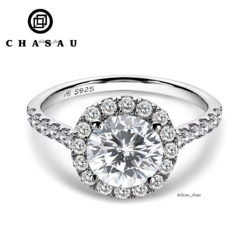 Vintage Weed Ornament 8.0mm VVS Moissanite VVS Moissanite 925 Sterling Silver 2.0ct Round Cut Main Stone Halo Engagement Ring