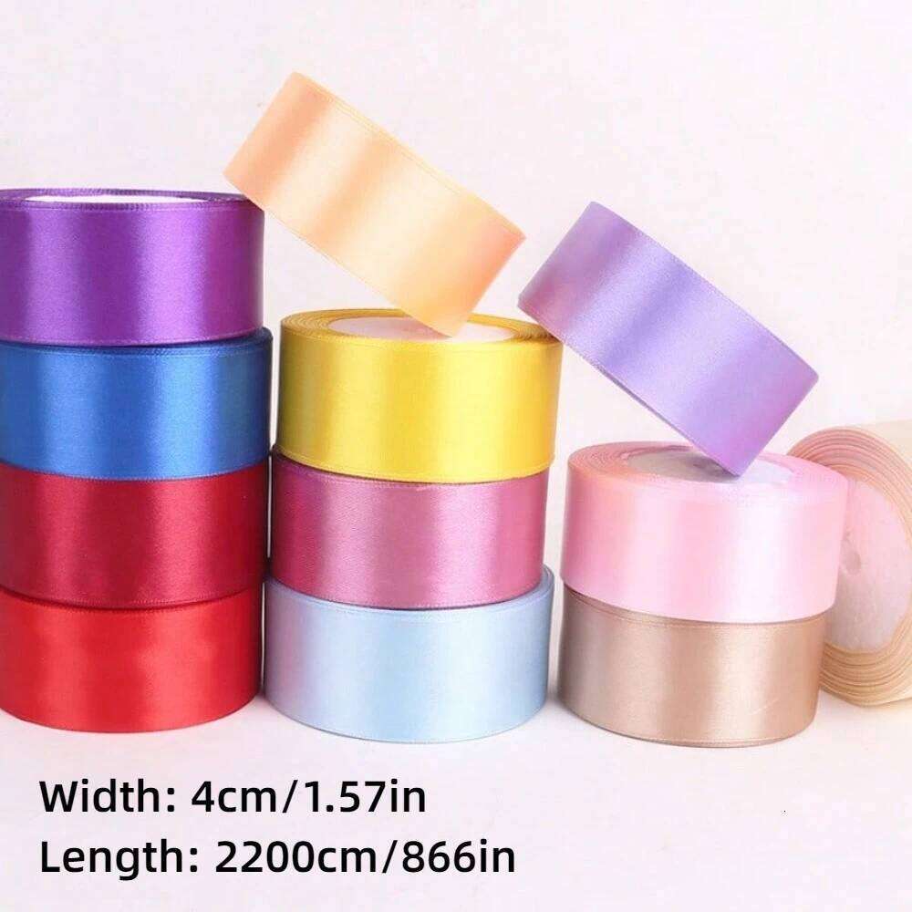 4cm/1.57in Ribbon Rolls Single Face Satin Ribbons, Perfect for Gift Wrapping, Wedding Decoration,Bows Decoration Bouquet