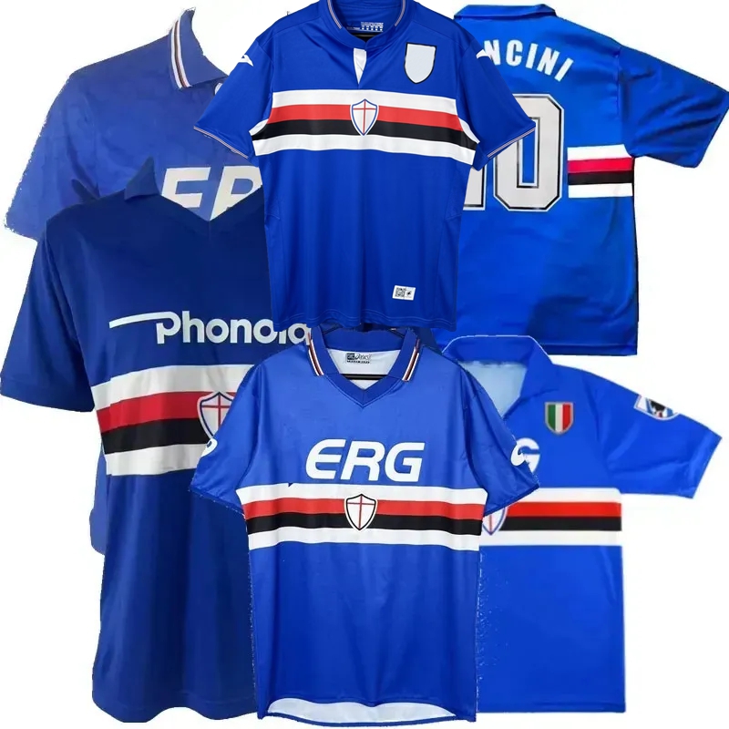 1984 1985 1990 1991 1992 93 94 95 2000 2001 2002 2003 2004 15 16 17 UC Sampdoria retro soccer jerseys MIHAJLOVIC VIALLI Mancini Classic Vintage football men kids shirts