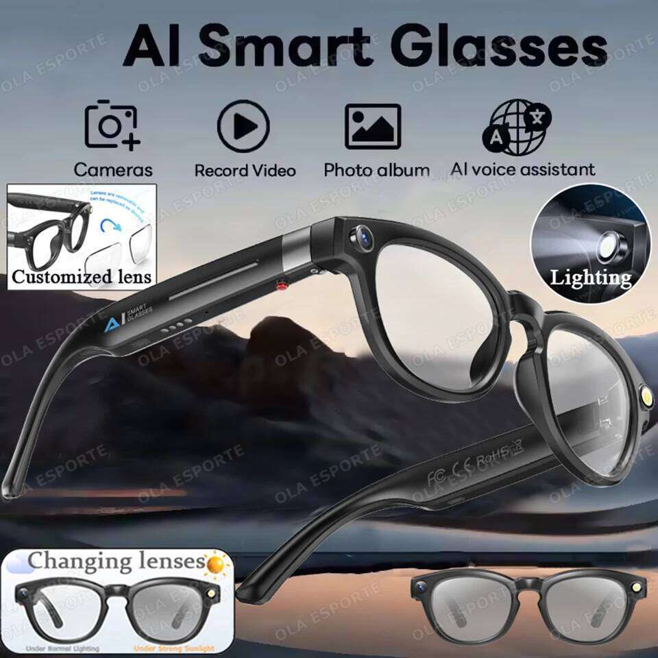 New AI Smart Glasses 4K HD Camera 32GB Memory BT Call Voice Assistant Translate Touch Control Music Player sunglasses Men Women FREEHONG