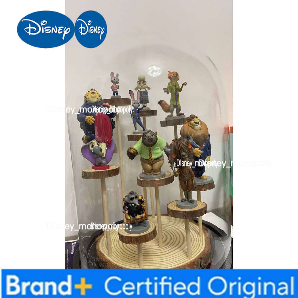 Disney Wonderful Genuine 10 Pcs/Lot Pvc Zootopia Action Figures Cute Cartoon Deluxe Figurine Anime Desktop Ornament Toys Surprise Gifts H260105