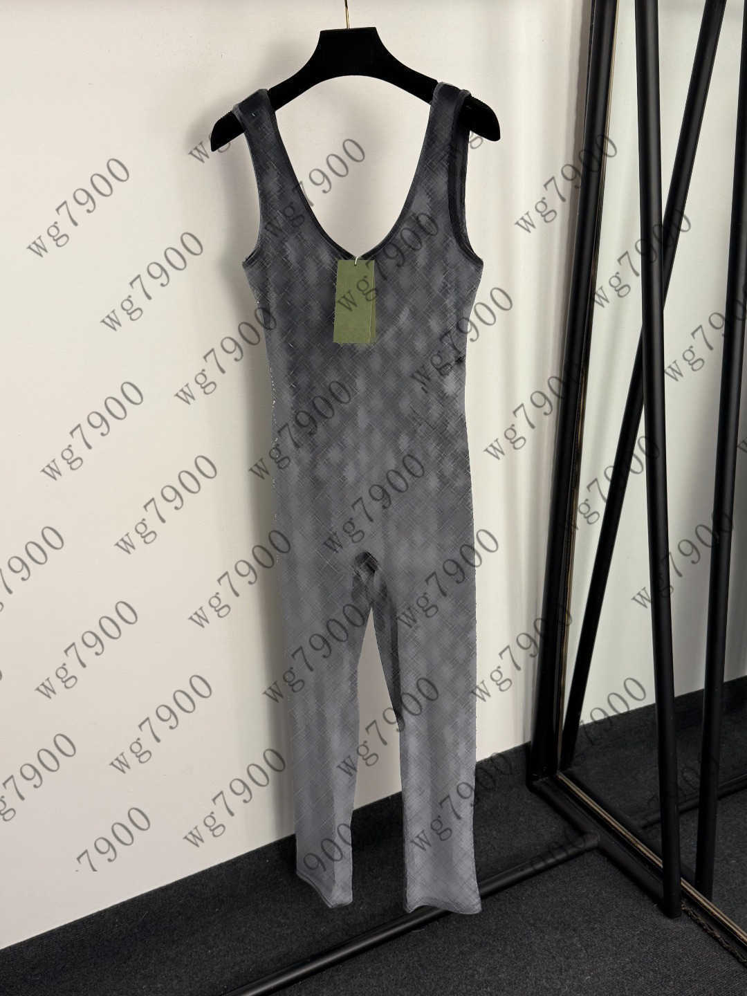 Top women pants high quality girls trousers designer clothes women full body hot diamond elastic slim fit velvet ankle jumpsuit ropa de mujer A273X06N000