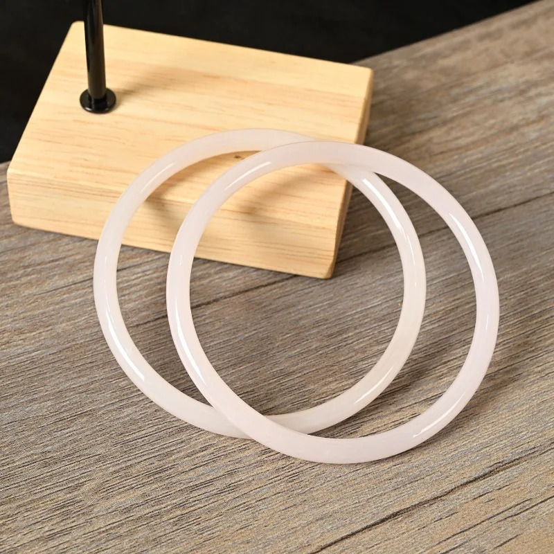Natural Jade Solid Color Thin Bangles Retro Simple Glass Bracelet woman Fashion Womens Casual China Jewelry Gifts 260104 - view 7