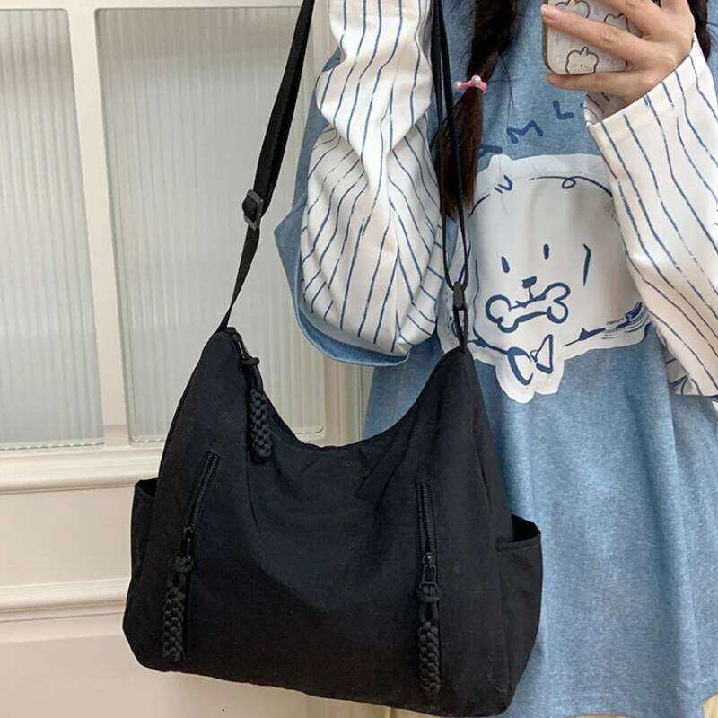 Nylon Messenger Bags Women Lightweight Crescent Crossbody with Multi Pockets Shoulder Travel Tote Handbag for Shopping and Everyday Use 1100368158