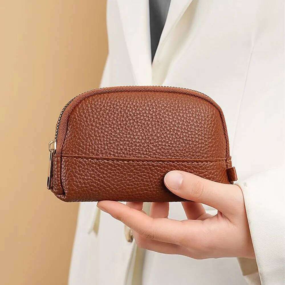 Vintage Coin Purse Solid Color Minimalism Key Lipstick Earphone Storage Daily Portable Zipper Clutch Bag Small Wallet