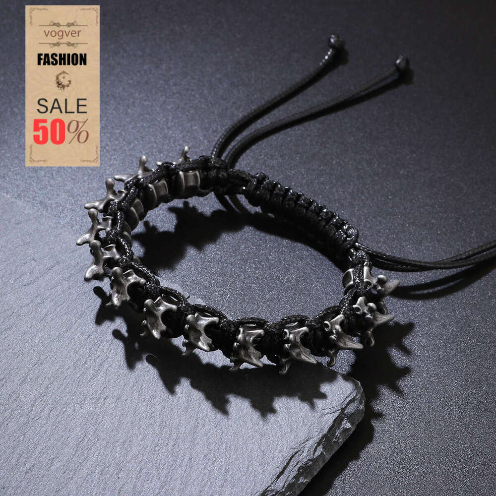 Men's Punk Dark Alloy Dragon Bone Bangle | Hot-Selling Woven Adjustable High-End Accessory for Daily Streetwear, Party & Night Out
