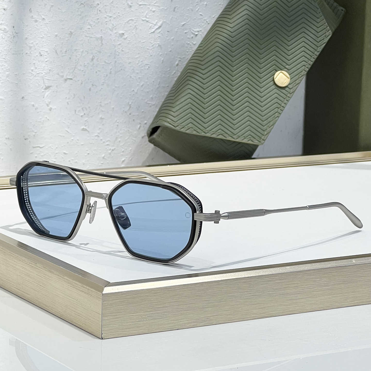 Luxury Brand Classic Fashion Retro AKS 508 Niche Metal Japanese Style Fashion Sunglasses Akon Vacation Party Cool Unisex