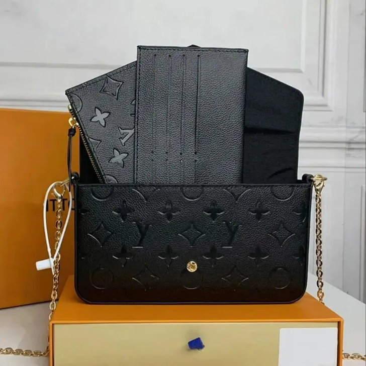 Luxury Designer Bag 3 Multi FELICIE POCHETTE Chain Handbag Crossbody Purse Fashion Women Shoulder Bags Lady Tote Wallets louisities vittonn bag viitton backpack