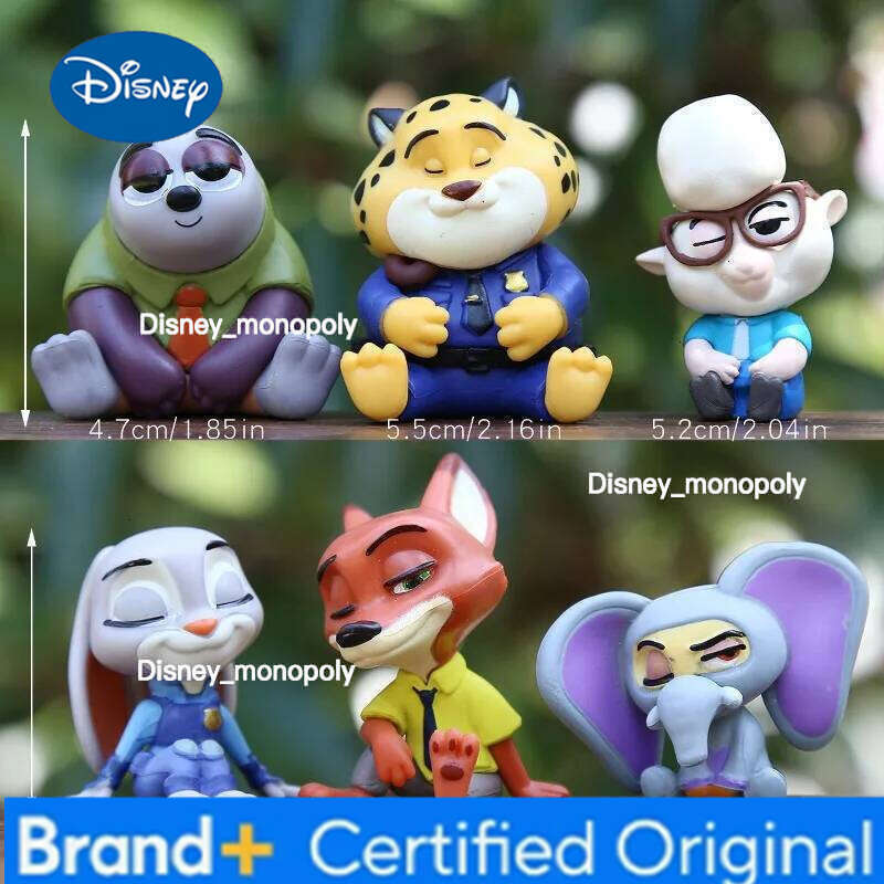 Disney 6Pcs/Set Zootopia Action Judy Nick Figurine Cartoon Anime Figures Doll Home Decoration Toy Kids Christmas Gifts H260105 H260105