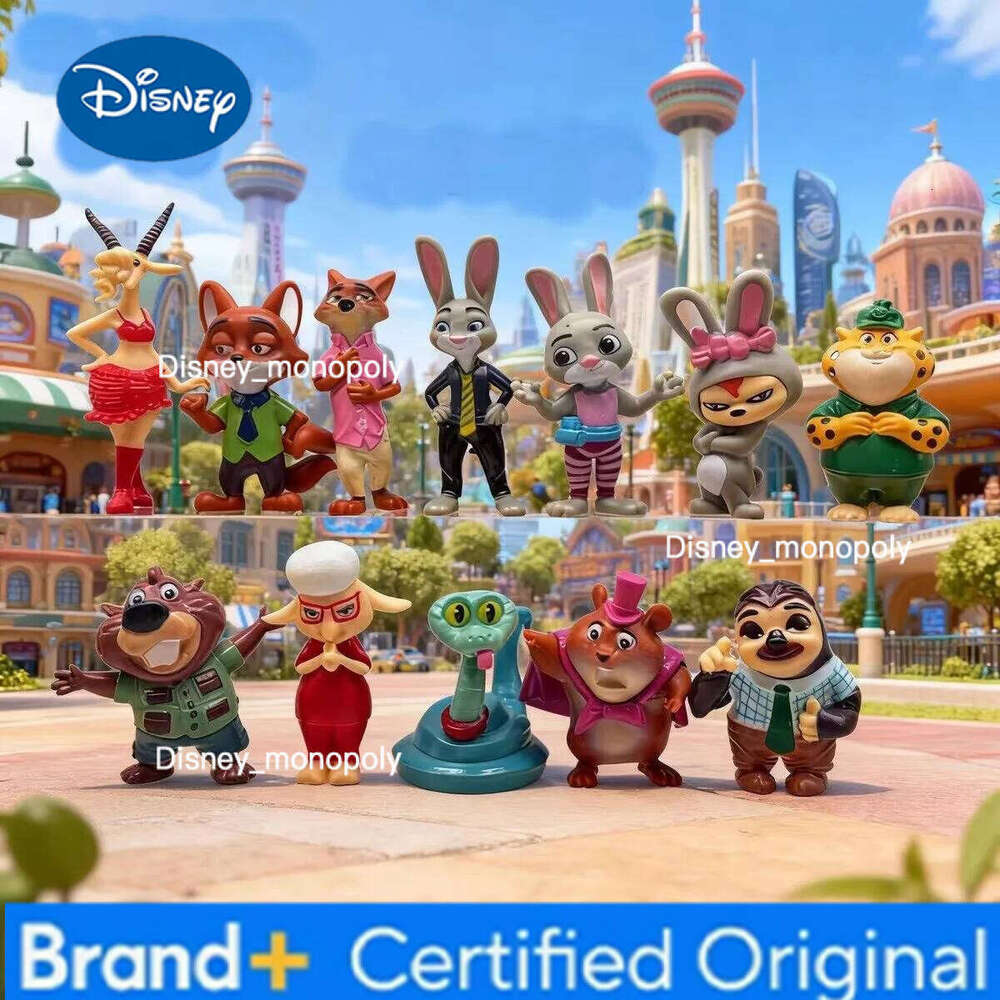 Disney 12Pcs Zootopia 2 Cartoon Anime Nick Fox Judy Zootropolis Utopia Action Figure Toys kids Room Ornaments Cake Topper H260105 H260105