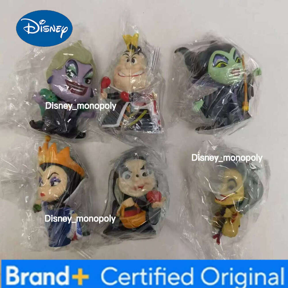 Disney Anime Villain Poisonous Witch Movie Character 6pcs/set Vinyl Model Figure Decoration 8cm H260105 H260105