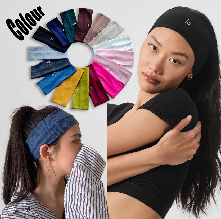 Lo Sport Headband Women Outdoor Sports Lastic Comfortable Wide Headband Elastic Anti Slip Sweating Solid color Headband Unisex