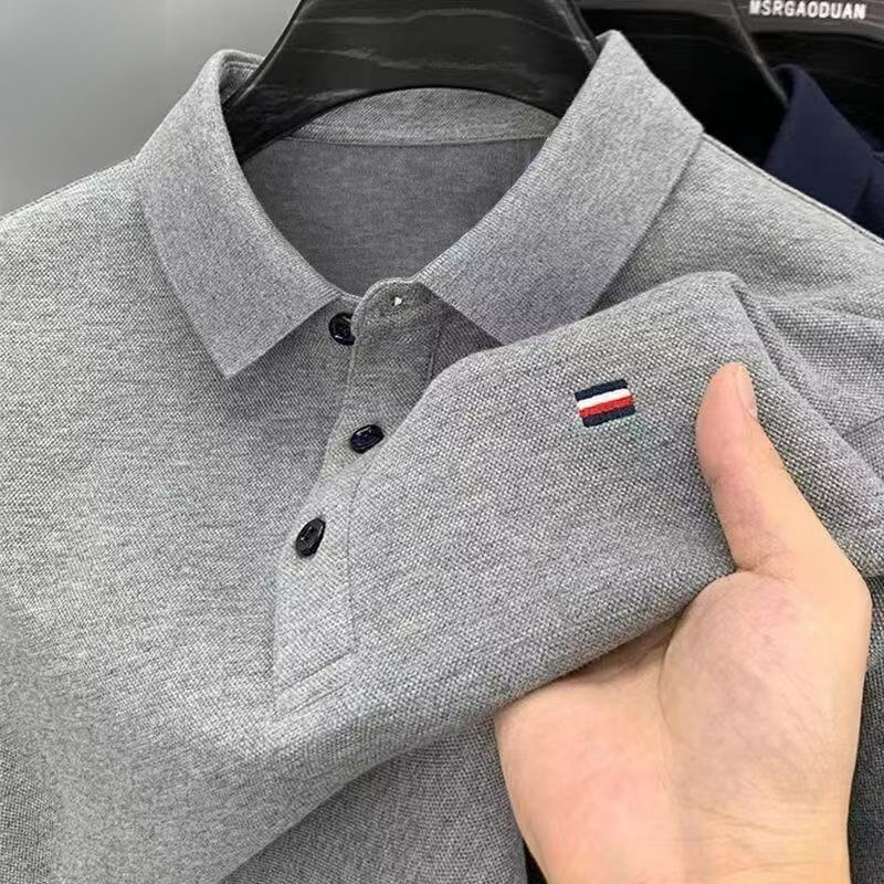 Luxury Brand Designer Clothes 2025 Spring And Autumn New Mens Long Sleeve T-Shirt Top Turn-Down Collar Polo Shirt Embroidered Floral Business Casual M