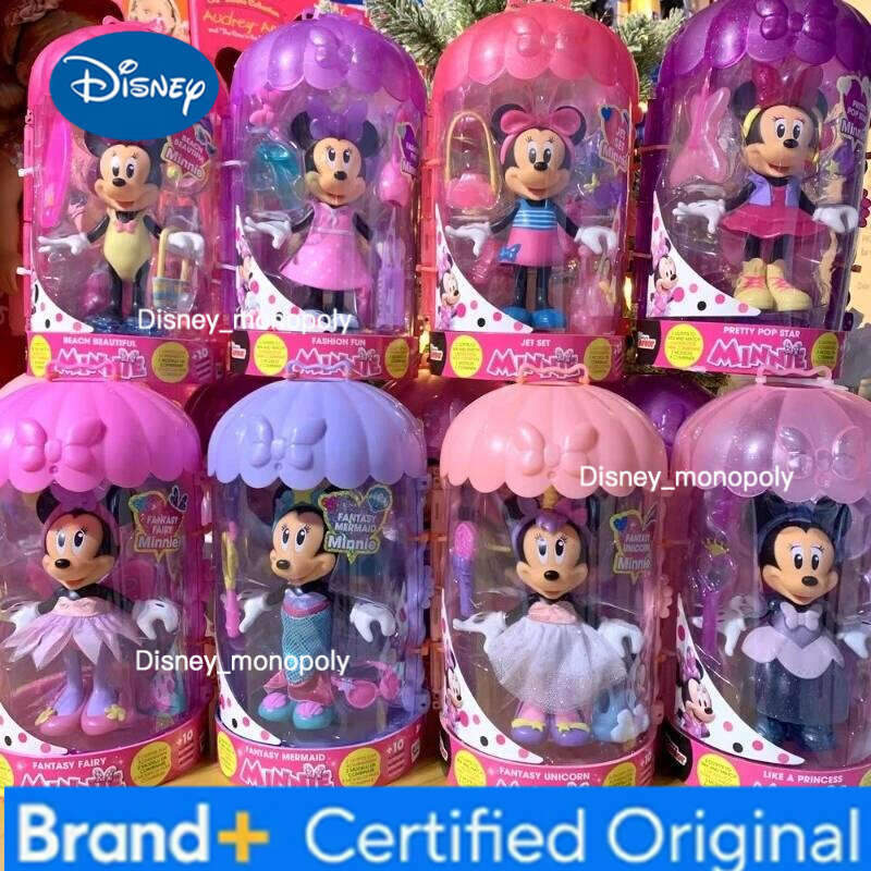 Disney Cartoon Anime Minnie Mouse Shapeshifting Dressing Action Figures Collection Ornaments Model Toy Children Gifts H260105 H260105