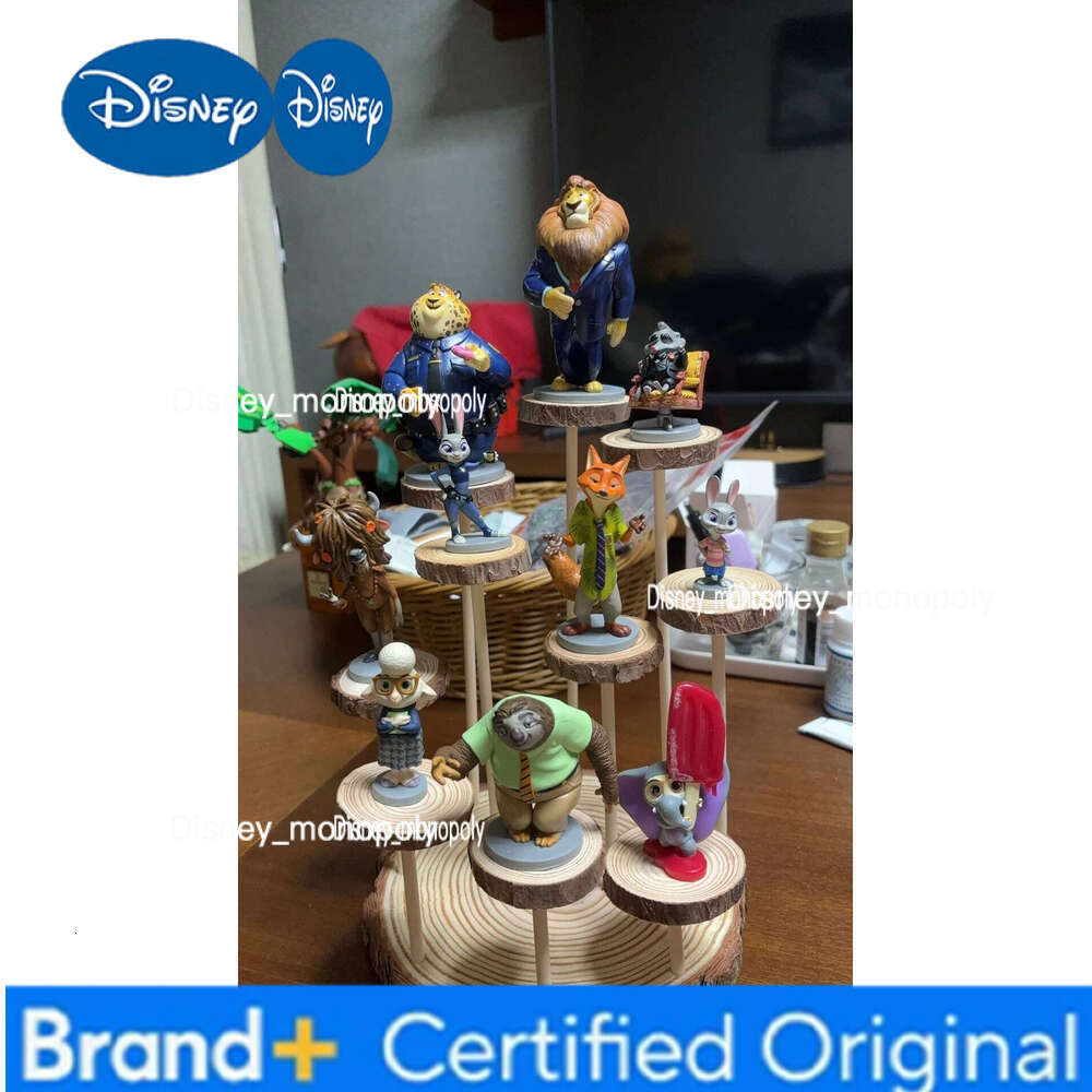 Disney Wonderful Genuine 10 Pcs/Lot Pvc Zootopia Action Figures Cute Cartoon Deluxe Figurine Anime Desktop Ornament Toys Surprise Gifts H260105