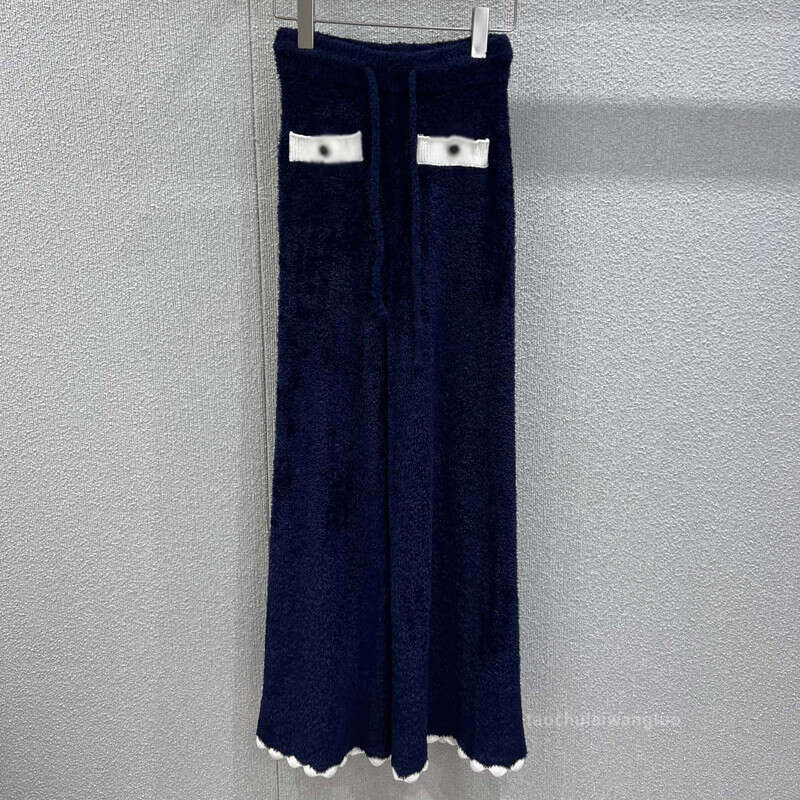 Designer Designer Wavy Edge Color-Block High-Waist Casual Socialite Chic Slimming Versatile Wide-Leg Long Pants Spring Zk55785 Efef cd0c