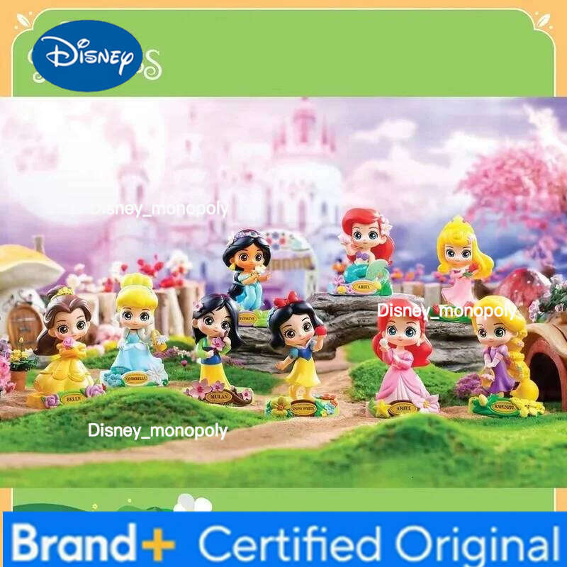 Disney Princess Garden Dream Series Blind Box Rapunzel Cinderella Belle Action Figure Desktop Ornament Toy Ariel Model Doll Toys H260105
