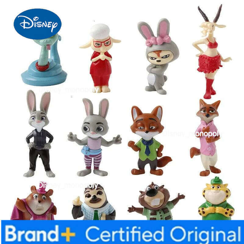 Disney 12pcs/Set Zootopia 2 Action Figure Toy Judy Rabbit Nick Fox Series Anime Figurine Fans Christmas Gifts H260105 H260105