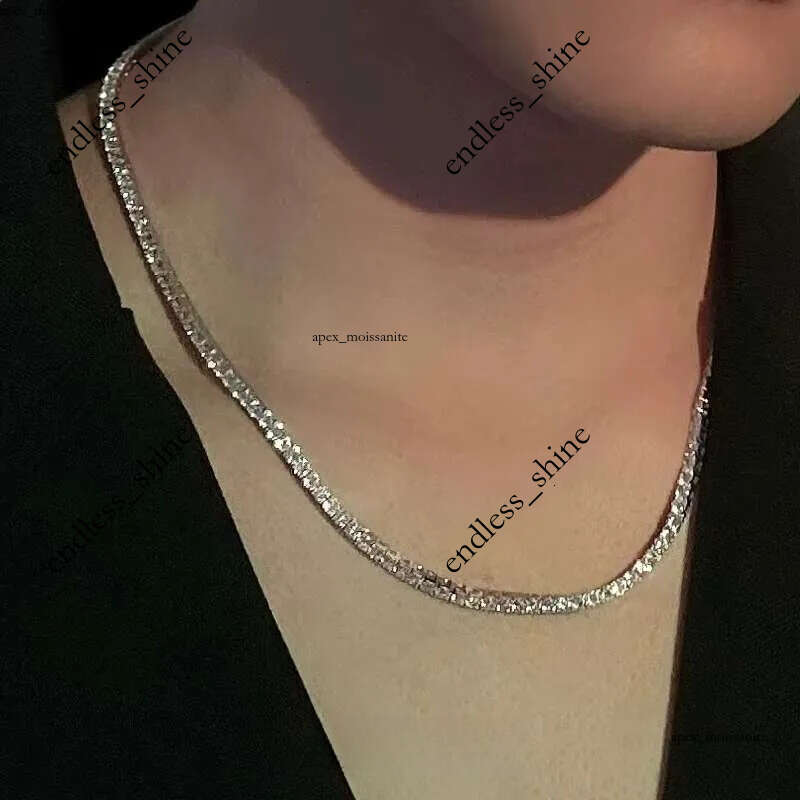 Pass Diamond Tester with GRA 925 Silver Ice Out Necklace Vvs D Color Moissanite Tennis Chain for Men