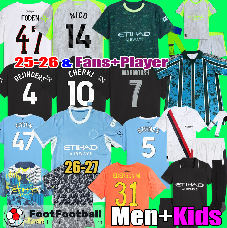 2025 CHERKI HAALAND GUNDOGAN GREALISH ROGRIGO football shirt SOCCER JERSEYS 24 25 MAN MAHREZ DE BRUYNE FODEN CITY Jersey 25 26 football kit Men kids kit uniform tops