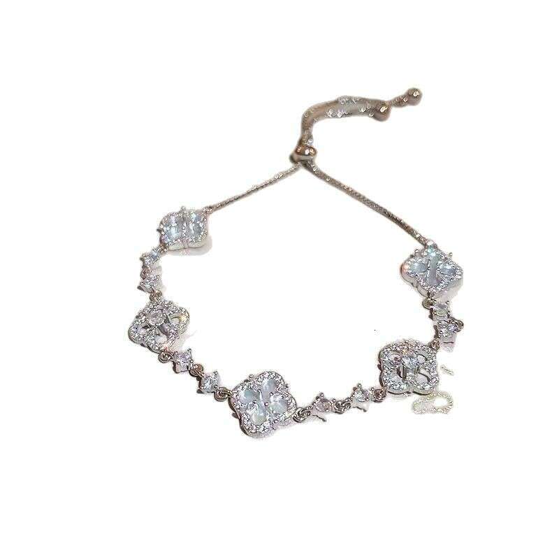 Free Shipping Women's Snap Buttons Diamond charms bracelet Zircon New Alloy Hot-Selling Exquisite Crystal Inlay Flower Motif Jewelry