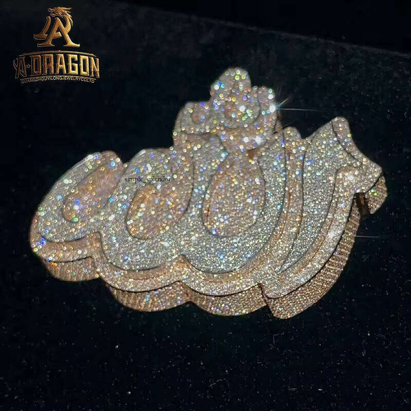 Fartory Price High-Quality Iced VVS Moissanite Couple Photo Memory Pendant Hip-Hop 925 Pure Silver Jewelry