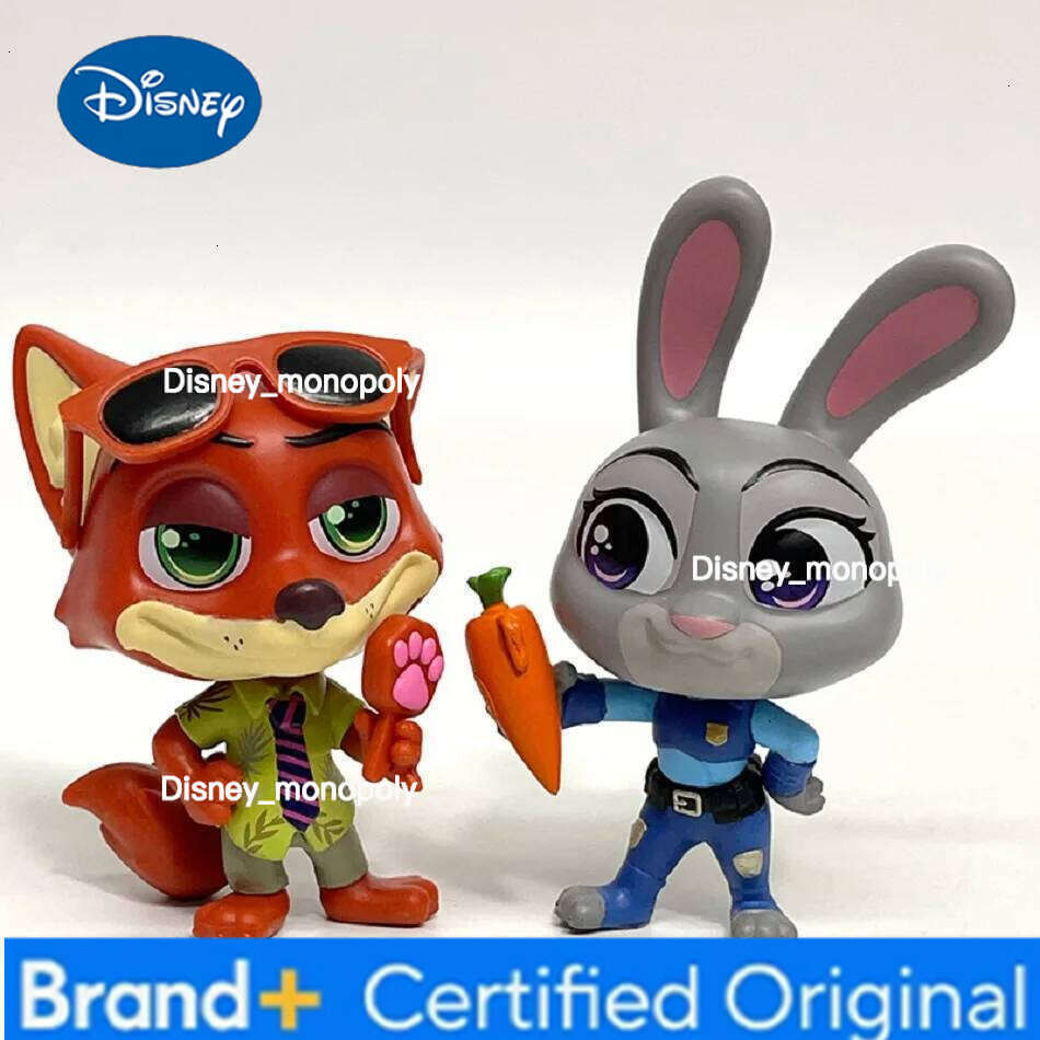 Disney 2pcs Zootopia Judy Rabbit Nick Fox Model Cute Cartoon Anime Handmade Movie peripheral toys Halloween Christmas Girls H260105 H260105