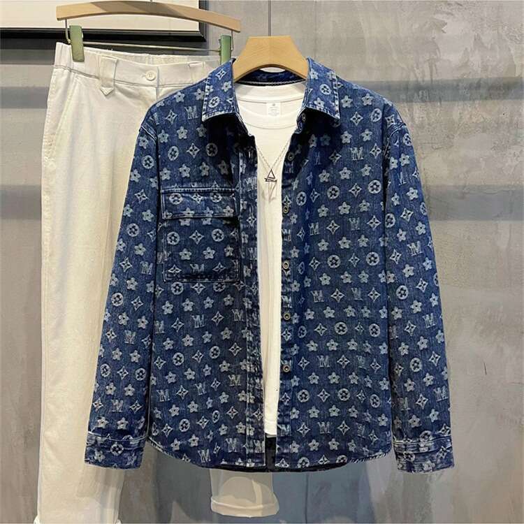 Men's Casual Shirts Men's Shirts American Retro Checkered for Men Trendy Ins Design Sense Niche Spring Jacket Youth Denim Daily Commute Men&