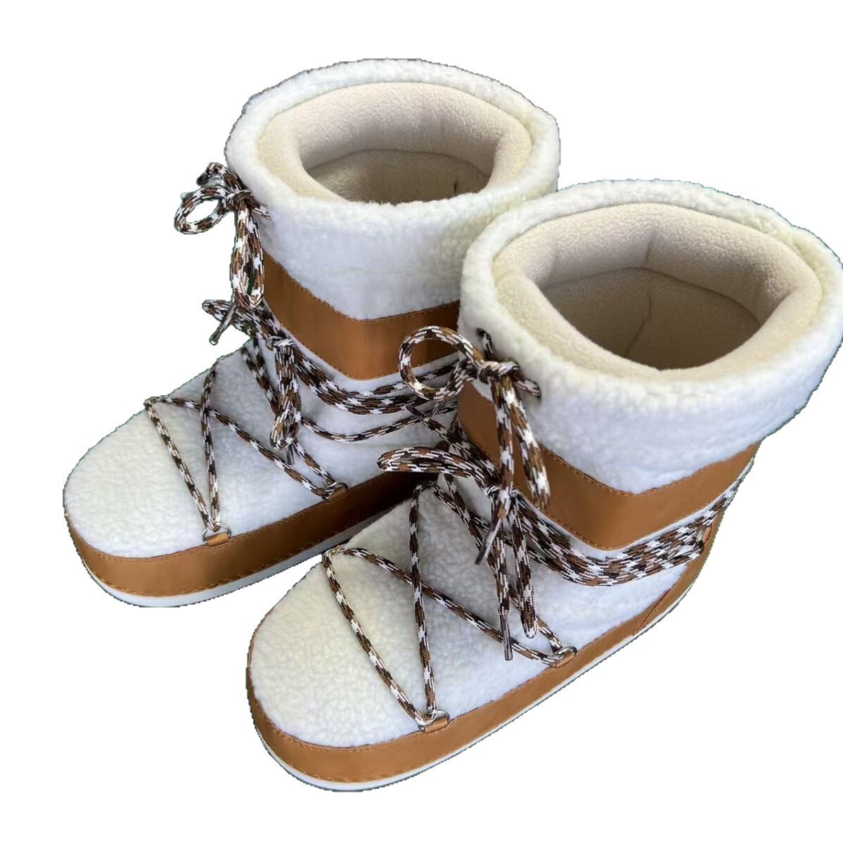 STAOXINDIKE Celebrity Style Thick-Soled New Moon Boots 2025 Winter New Long-Sleeve Ski Boots Warm Anti-Slip Snow Boots for Women