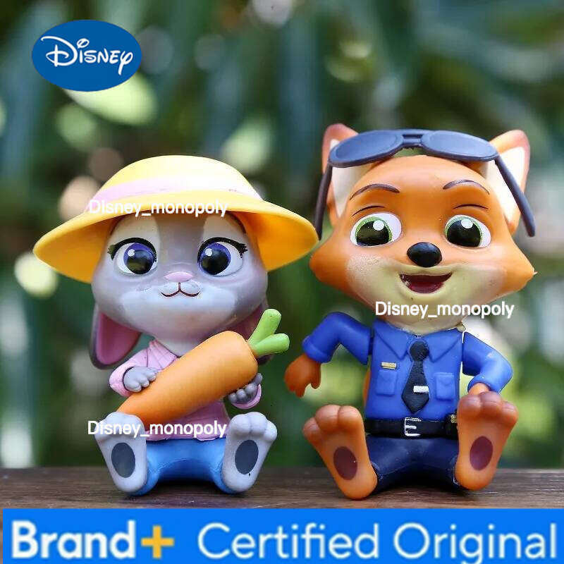 Disney Miniso 6 Pcs Zootopia Judy Nick Flash Finnick Chief Bogo Action Toys Zootropolis Figure Doll for Kids H260105 H260105