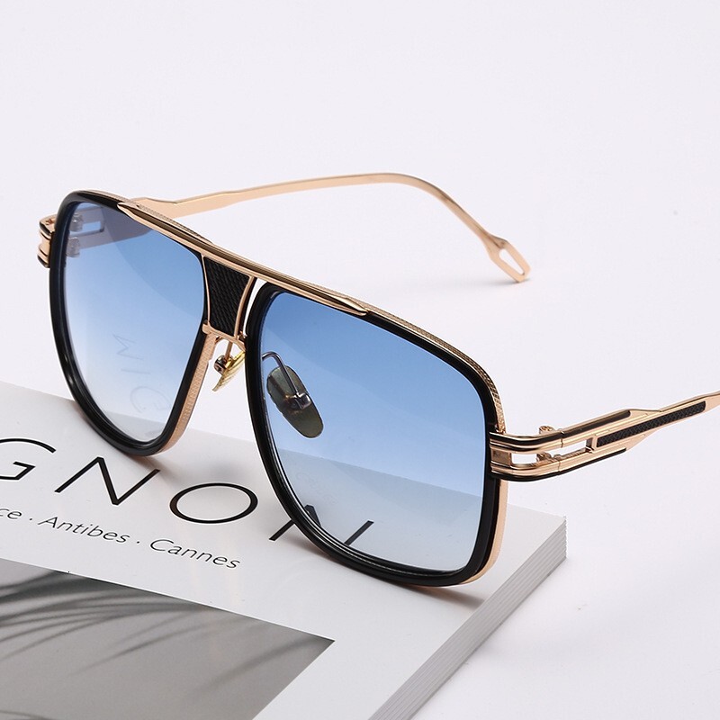 2025 Designer Trendy Men's Sunglasses Fashionable Luxury Metal Women's Large Frame Couple Pilot Sunglasses Vintage Sunglasses Round Face Sun