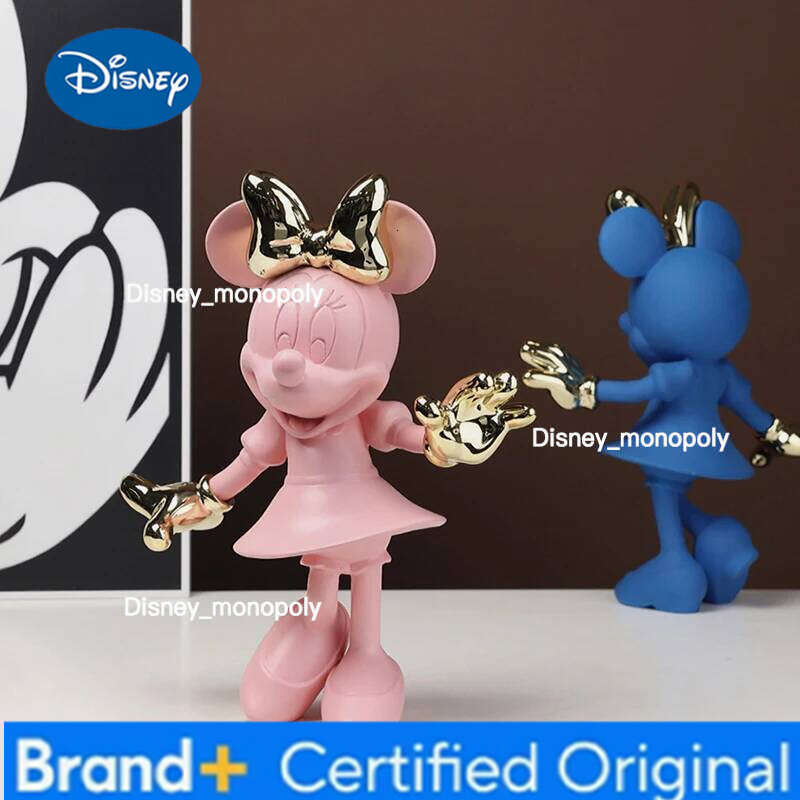 Disney Fashion Welcome Minnie Mouse Action Figure Mickey Statue Collection Advanced Room Decoration Simple Modern Ornaments Model Toys H260105