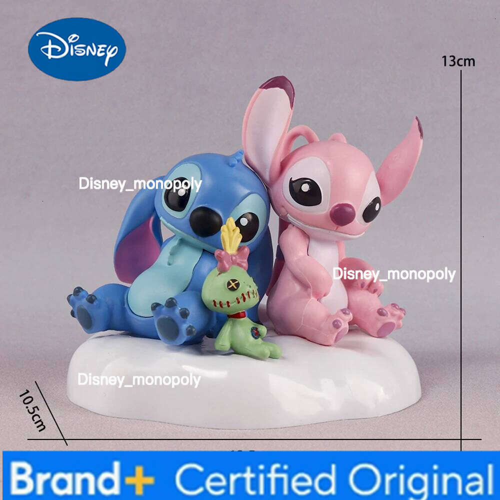 Disney Lovers Model Doll Angel Kissing Stitch Statue Desktop Display Figurines Ornaments Valentine's Day girlfriend Gifts H260105 H260105