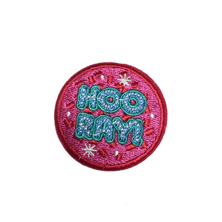Embroidered Cartoony Sun Design Iron-on Fabric Badge hot-sale products