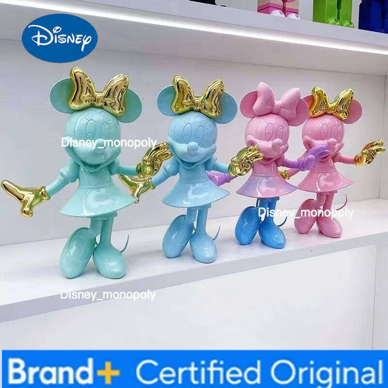 Disney Fashion Welcome Minnie Mouse Action Figure Mickey Statue Collection Advanced Room Decoration Simple Modern Ornaments Model Toys H260105