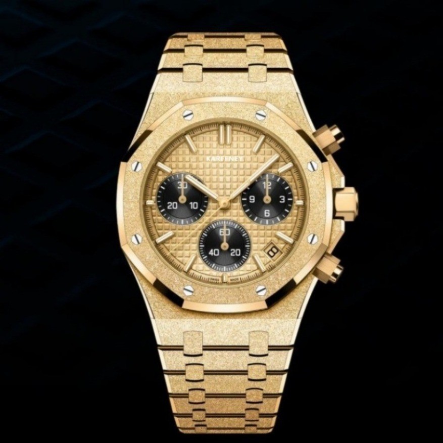 Fashion Men Watch with Luxury Diamond Full Function Stainless Steel Casual Business Quartz Wristwatches
