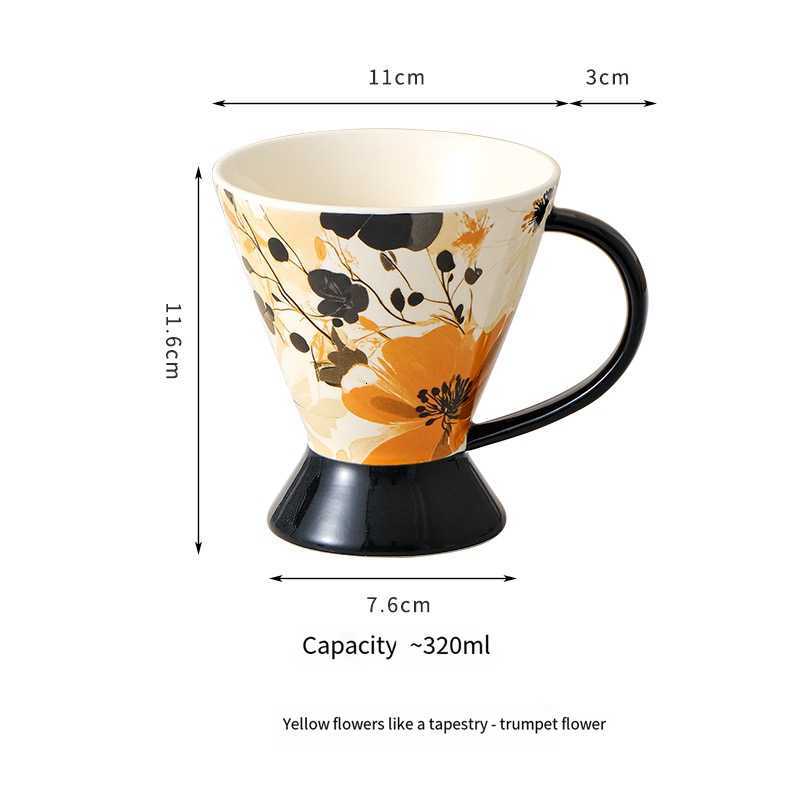 Luxury 2025 New H Family Scepter Series Coffee Cup 250ml Mosaic Handheld Couples Cup Family Breakfast Milk Cup Y250913