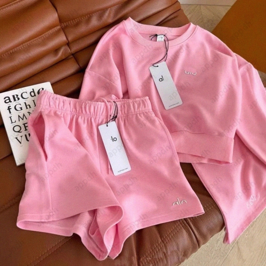 Yoga suit women Sweatpants 3D letter Womens Sport Suit hoodie shorts Sports Fashion Trendy Set X9Qm#