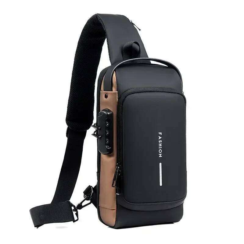 Men Anti Theft Chest Bag Shoulder USB Charging Crossbody Package School Short Trip Messengers Bags Men's Oxford Sling Pack