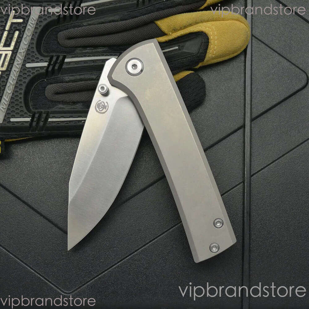 2Models Limited Edition Chaves Folding Knife 3.23 M390 Satin Clip Point fixed blade knife Blade, Titanium Handles